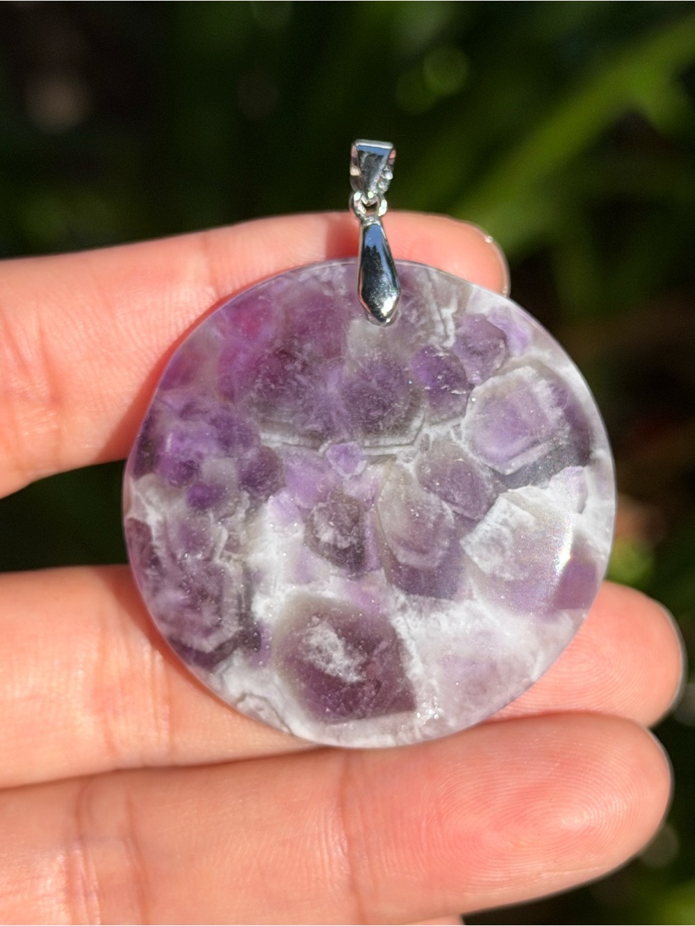 Purple Amethyst Round Pendant Necklace - Unbranded Palo